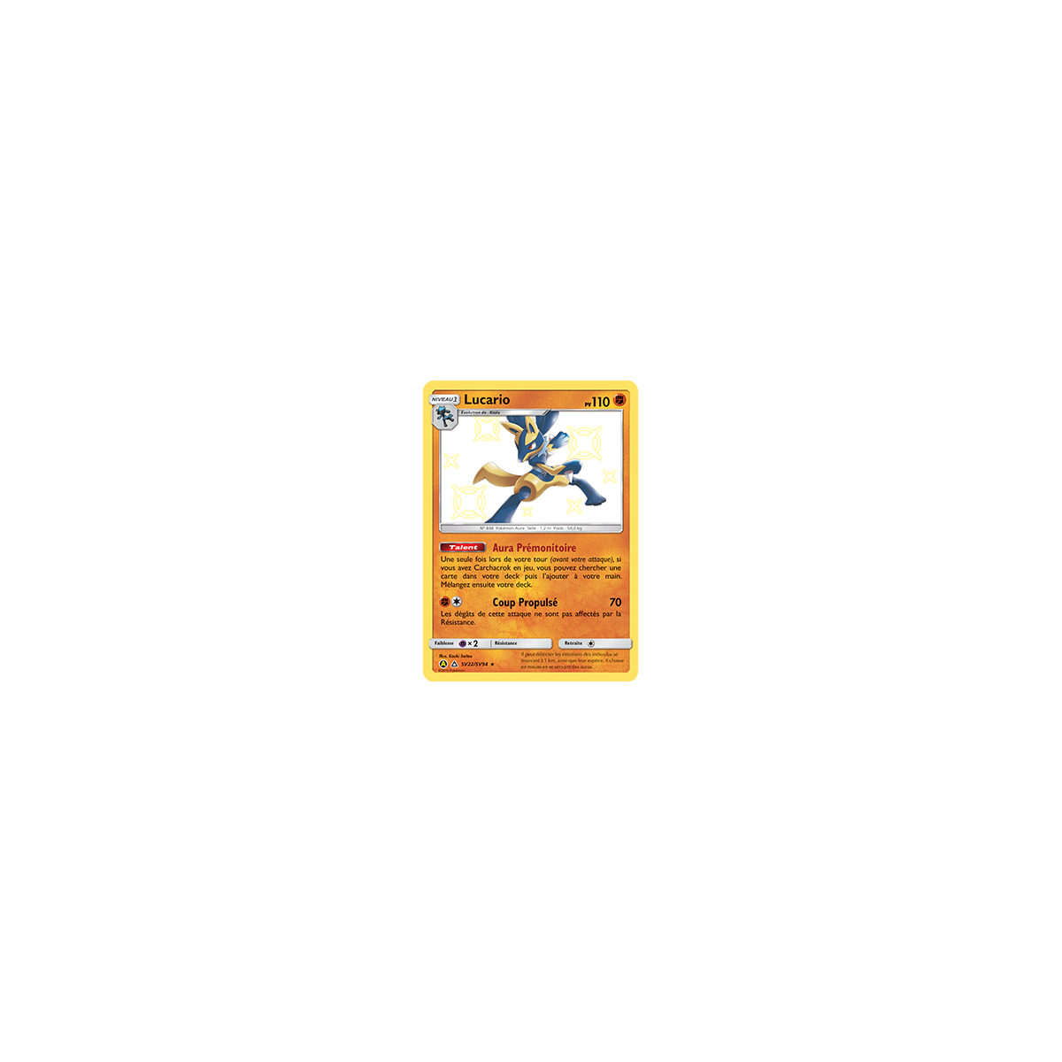 Lucario SV22/SV94 : Joyau Chromatique rare de l'extension Pokémon Destinées Occultes