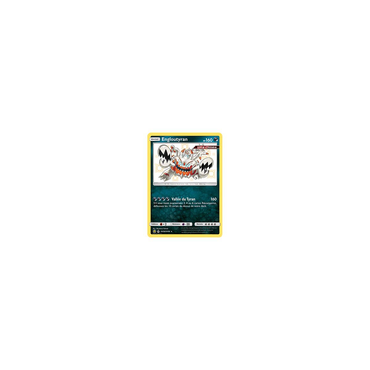 Engloutyran SV26/SV94 : Joyau Chromatique rare de l'extension Pokémon Destinées Occultes