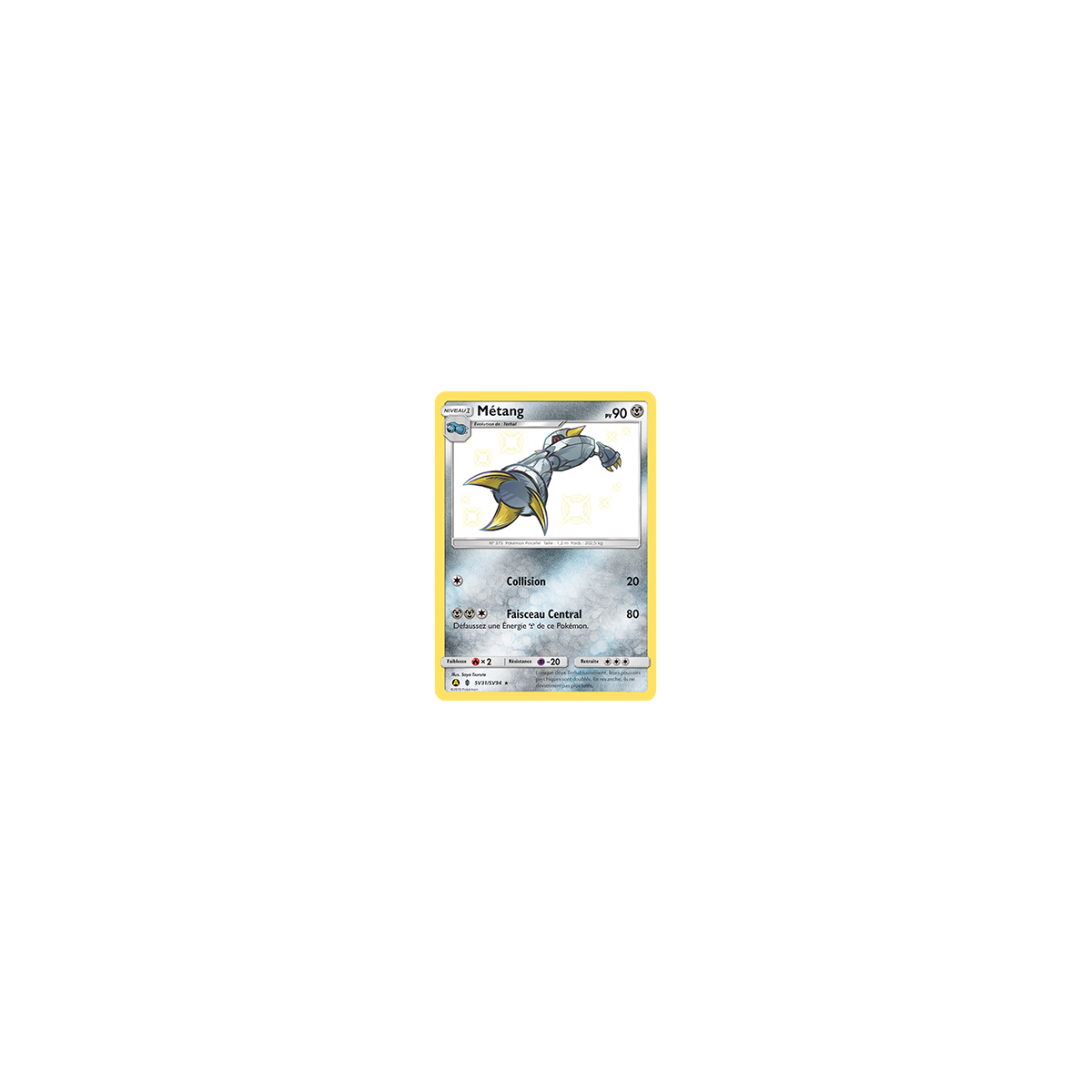 Carte Métang - Chromatique rare de Pokémon Destinées Occultes SV31/SV94