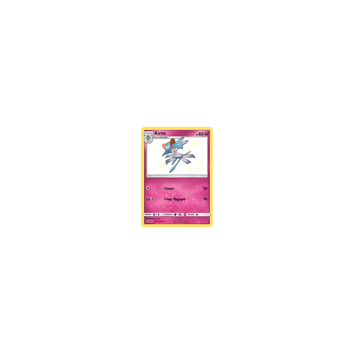 Carte Kirlia - Chromatique rare de Pokémon Destinées Occultes SV35/SV94