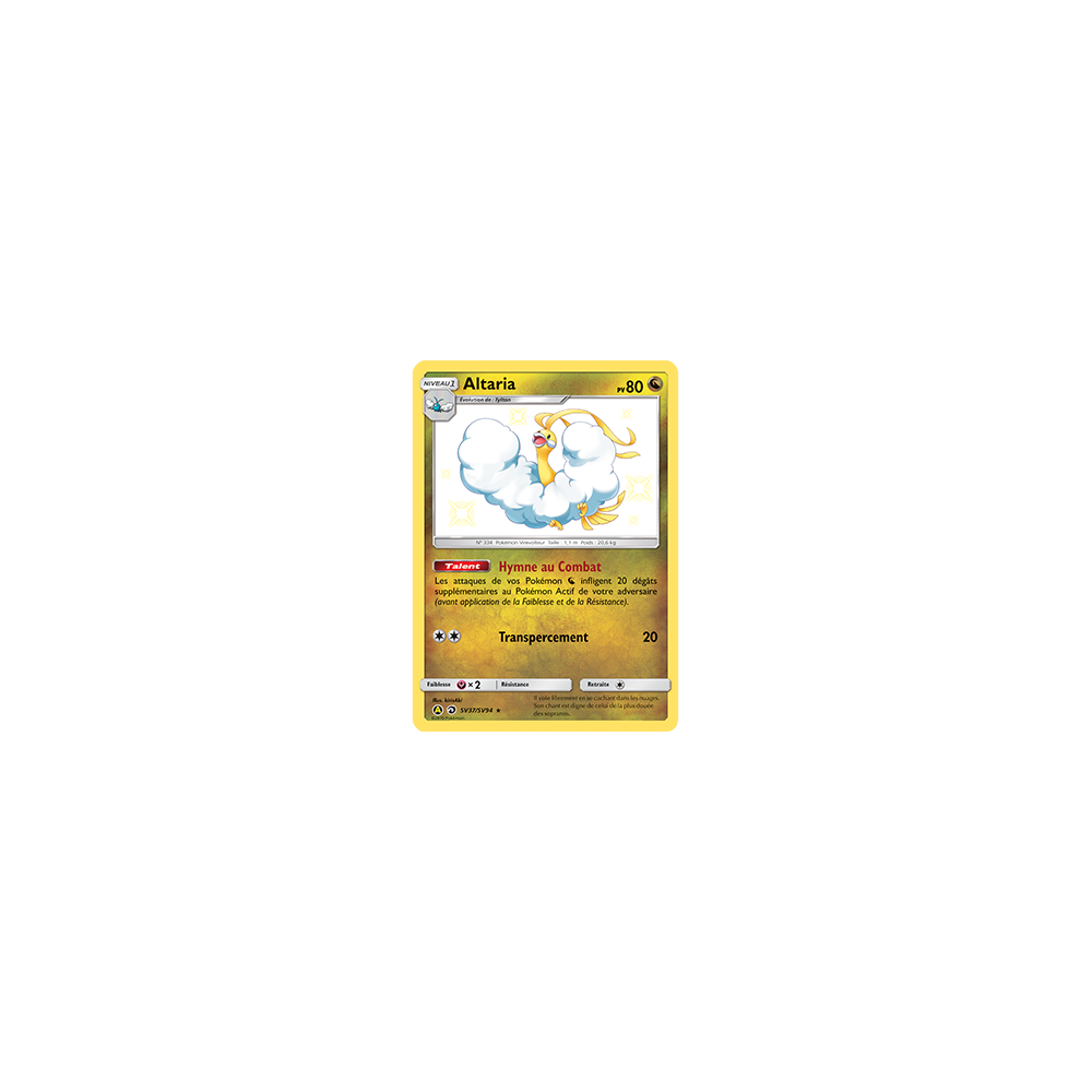 Altaria SV37/SV94 : Joyau Chromatique rare de l'extension Pokémon Destinées Occultes