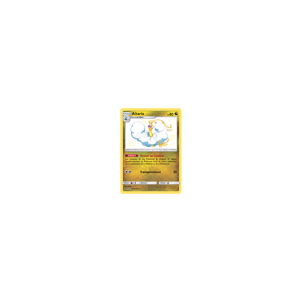 Altaria SV37/SV94 : Joyau Chromatique rare de l'extension Pokémon Destinées Occultes