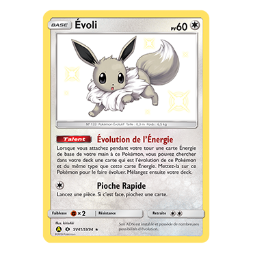 Découvrez Évoli, carte Chromatique rare de la série Destinées Occultes