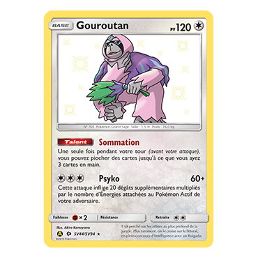 Carte Gouroutan - Chromatique rare de Pokémon Destinées Occultes SV44/SV94