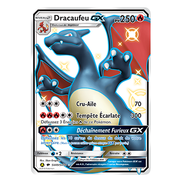 Découvrez Dracaufeu, carte Chromatique rare GX de la série Destinées Occultes