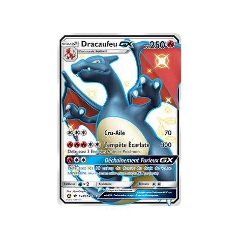 Découvrez Dracaufeu, carte Chromatique rare GX de la série Destinées Occultes