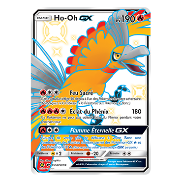 Découvrez Ho-Oh, carte Chromatique rare GX de la série Destinées Occultes