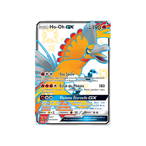 Découvrez Ho-Oh, carte Chromatique rare GX de la série Destinées Occultes