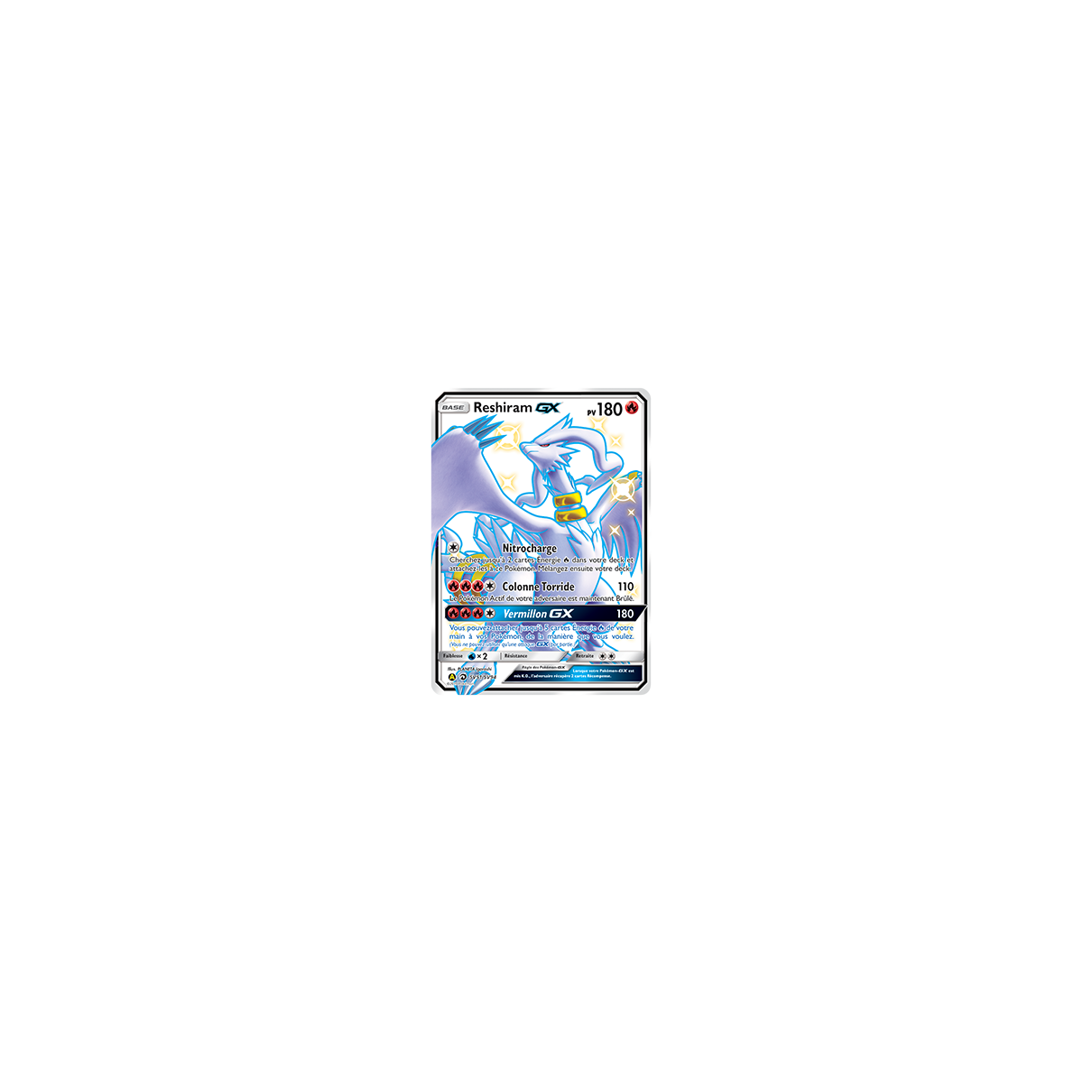 Carte Reshiram - Chromatique rare GX de Pokémon Destinées Occultes SV51/SV94