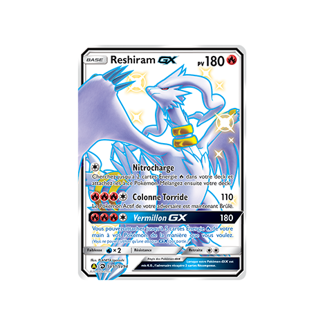 Carte Reshiram - Chromatique rare GX de Pokémon Destinées Occultes SV51/SV94