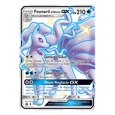 Feunard d'Alola SV53/SV94 : Joyau Chromatique rare GX de l'extension Pokémon Destinées Occultes