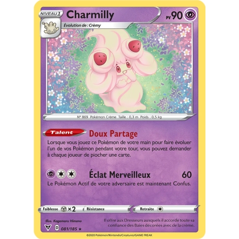 Carte Charmilly - Rare (Brillante) de Pokémon Épée et Bouclier Voltage Éclatant 081/185