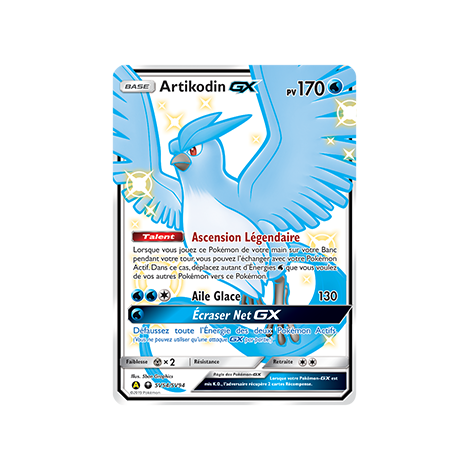 Carte Artikodin - Chromatique rare GX de Pokémon Destinées Occultes SV54/SV94