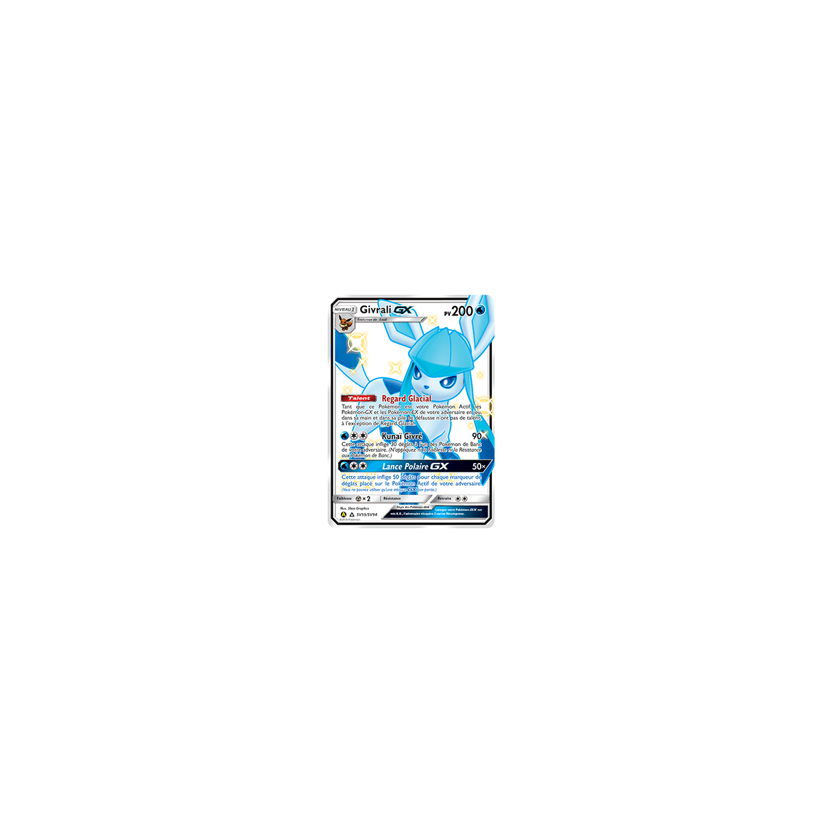 Carte Givrali - Chromatique rare GX de Pokémon Destinées Occultes SV55/SV94