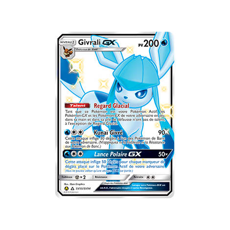 Carte Givrali - Chromatique rare GX de Pokémon Destinées Occultes SV55/SV94