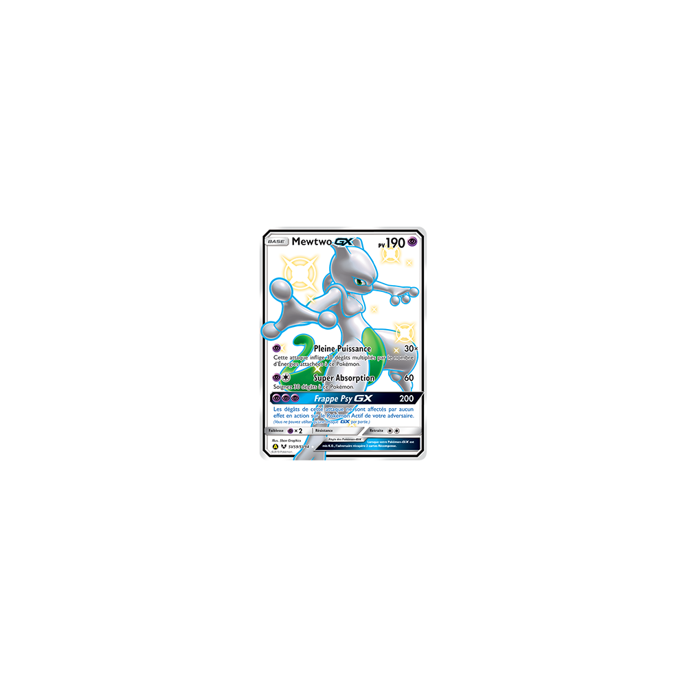 Mewtwo SV59/SV94 : Joyau Chromatique rare GX de l'extension Pokémon Destinées Occultes