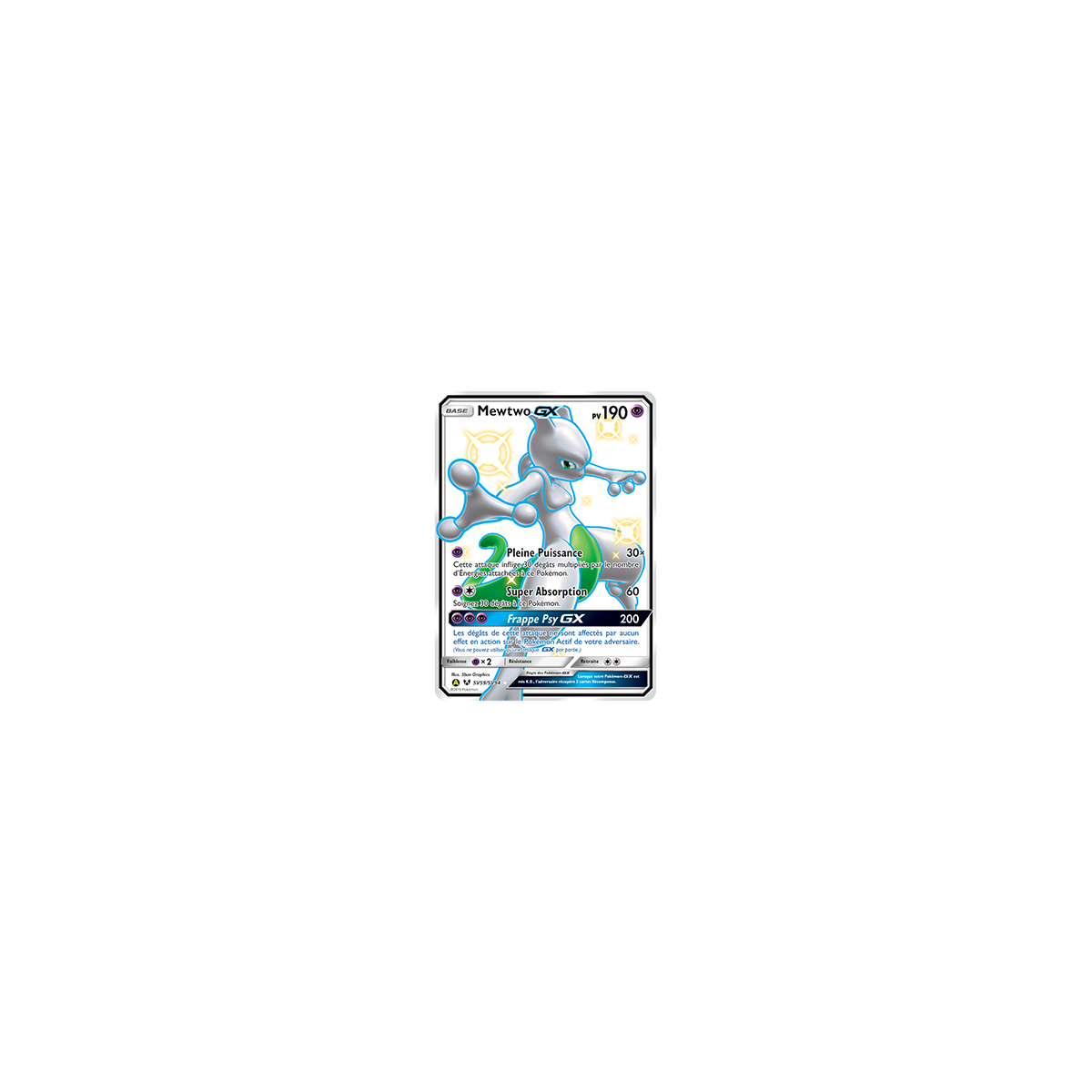 Mewtwo SV59/SV94 : Joyau Chromatique rare GX de l'extension Pokémon Destinées Occultes