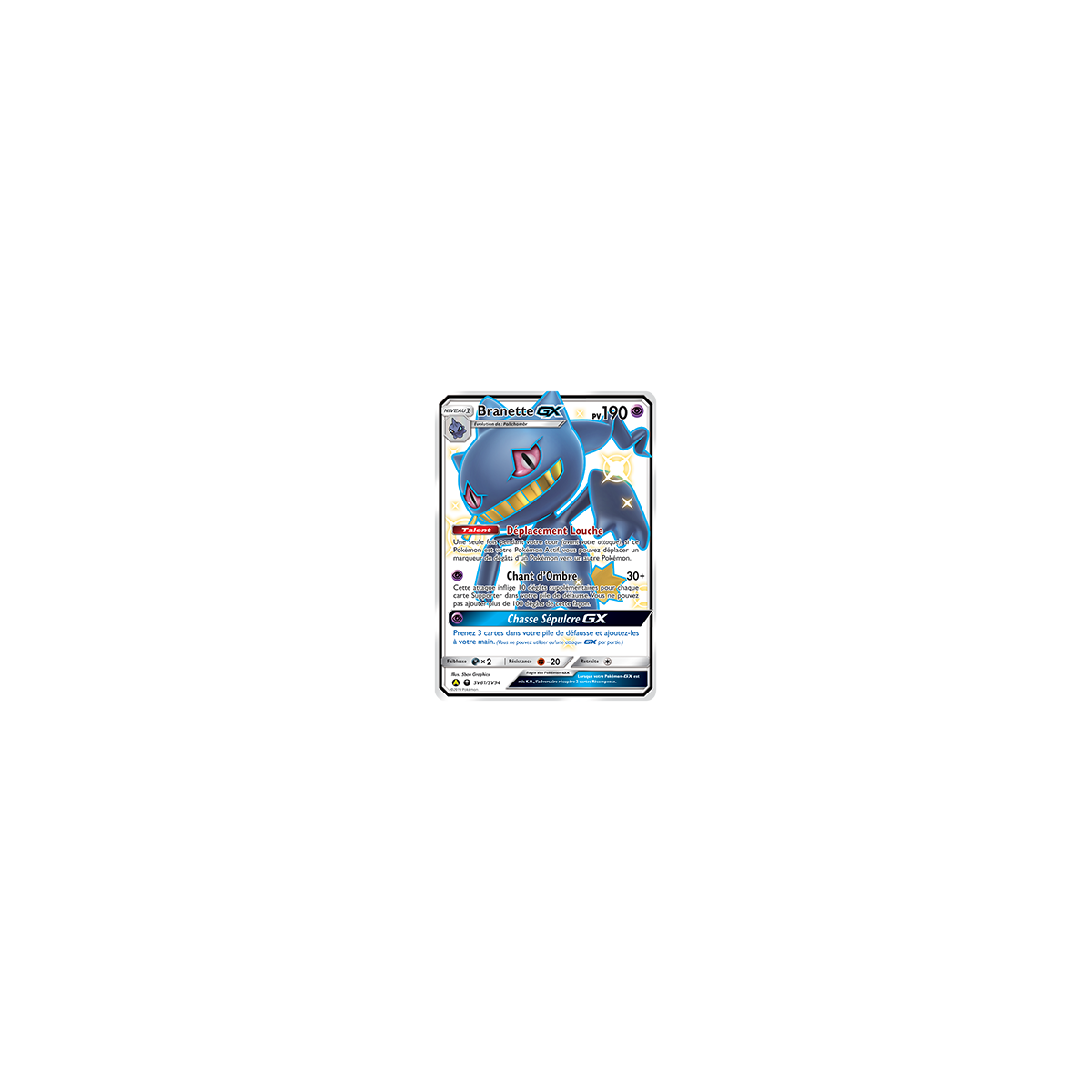 Branette SV61/SV94 : Joyau Chromatique rare GX de l'extension Pokémon Destinées Occultes