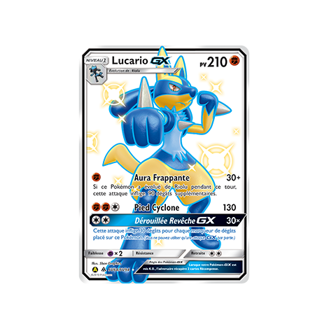 Lucario SV64/SV94 : Joyau Chromatique rare GX de l'extension Pokémon Destinées Occultes