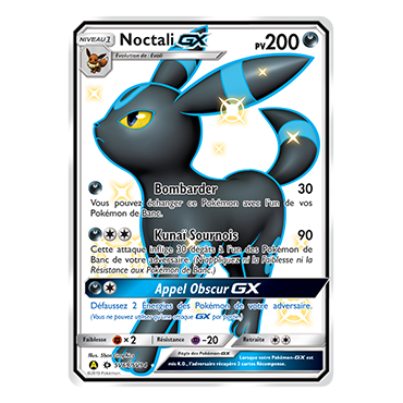 Découvrez Noctali, carte Chromatique rare GX de la série Destinées Occultes