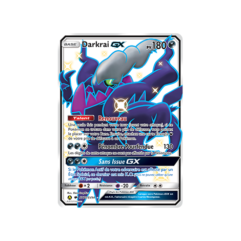 Découvrez Darkrai, carte Chromatique rare GX de la série Destinées Occultes