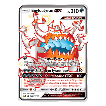 Carte Engloutyran - Chromatique rare GX de Pokémon Destinées Occultes SV71/SV94