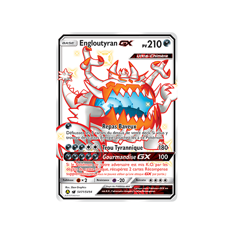 Carte Engloutyran - Chromatique rare GX de Pokémon Destinées Occultes SV71/SV94