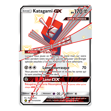 Découvrez Katagami, carte Chromatique rare GX de la série Destinées Occultes
