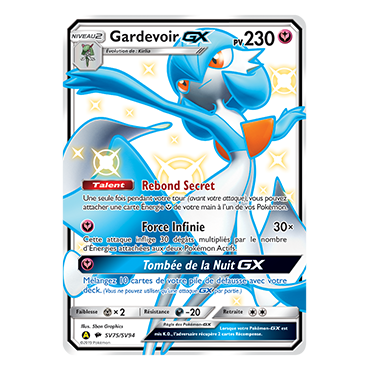 Carte Gardevoir - Chromatique rare GX de Pokémon Destinées Occultes SV75/SV94