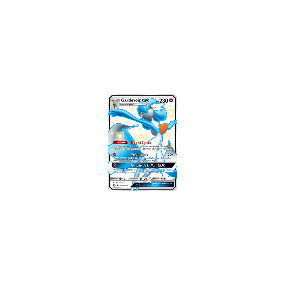 Carte Gardevoir - Chromatique rare GX de Pokémon Destinées Occultes SV75/SV94