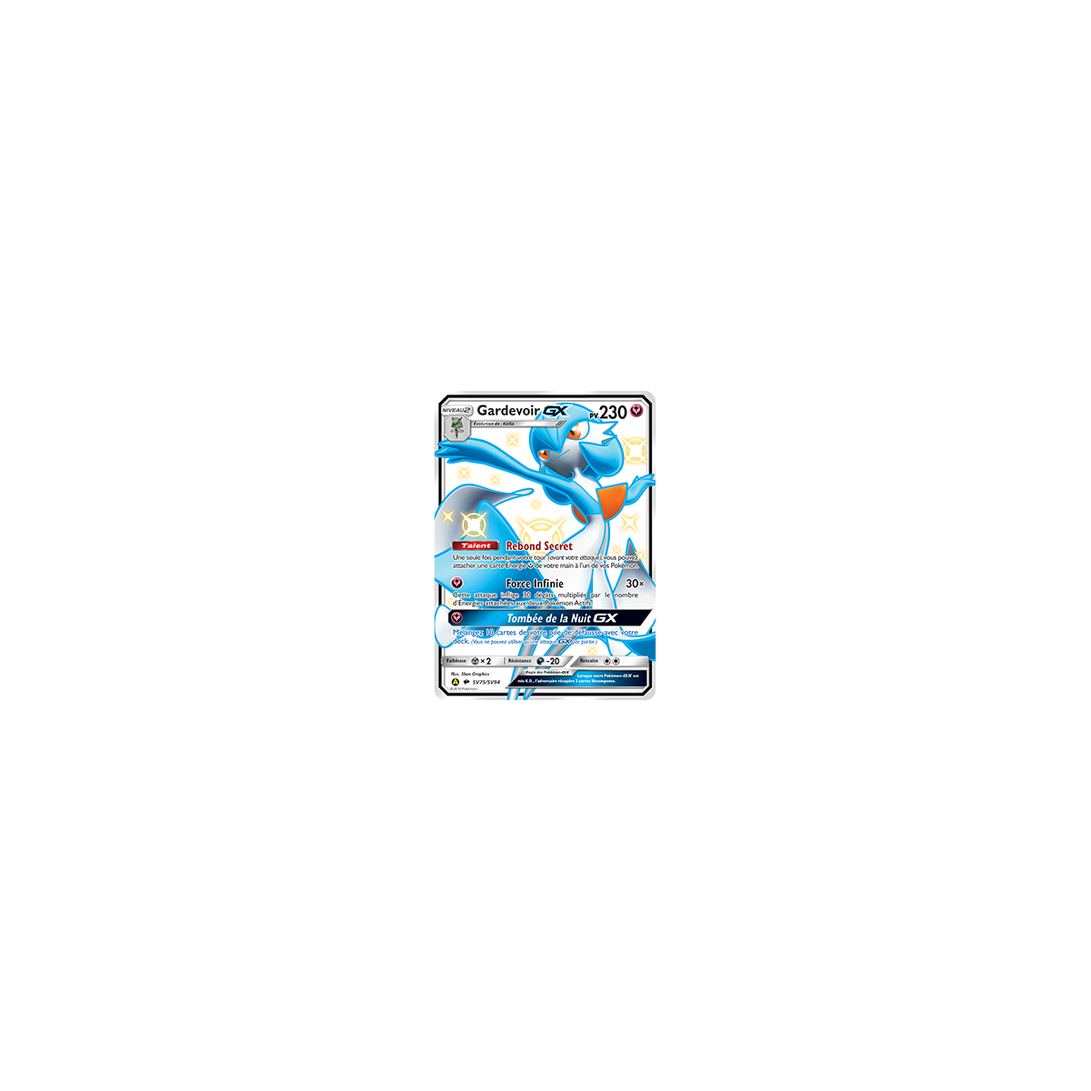 Carte Gardevoir - Chromatique rare GX de Pokémon Destinées Occultes SV75/SV94