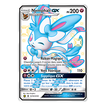 Carte Nymphali - Chromatique rare GX de Pokémon Destinées Occultes SV76/SV94