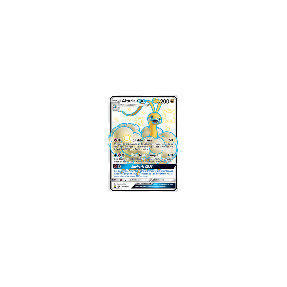 Carte Altaria - Chromatique rare GX de Pokémon Destinées Occultes SV77/SV94