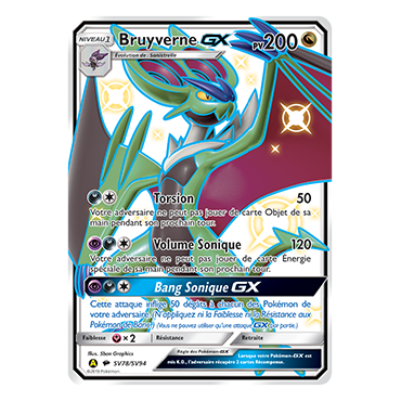 Carte Bruyverne - Chromatique rare GX de Pokémon Destinées Occultes SV78/SV94