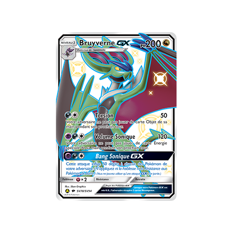 Carte Bruyverne - Chromatique rare GX de Pokémon Destinées Occultes SV78/SV94