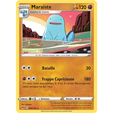 Maraiste 084/185 : Joyau Rare (Brillante) de l'extension Pokémon Épée et Bouclier Voltage Éclatant
