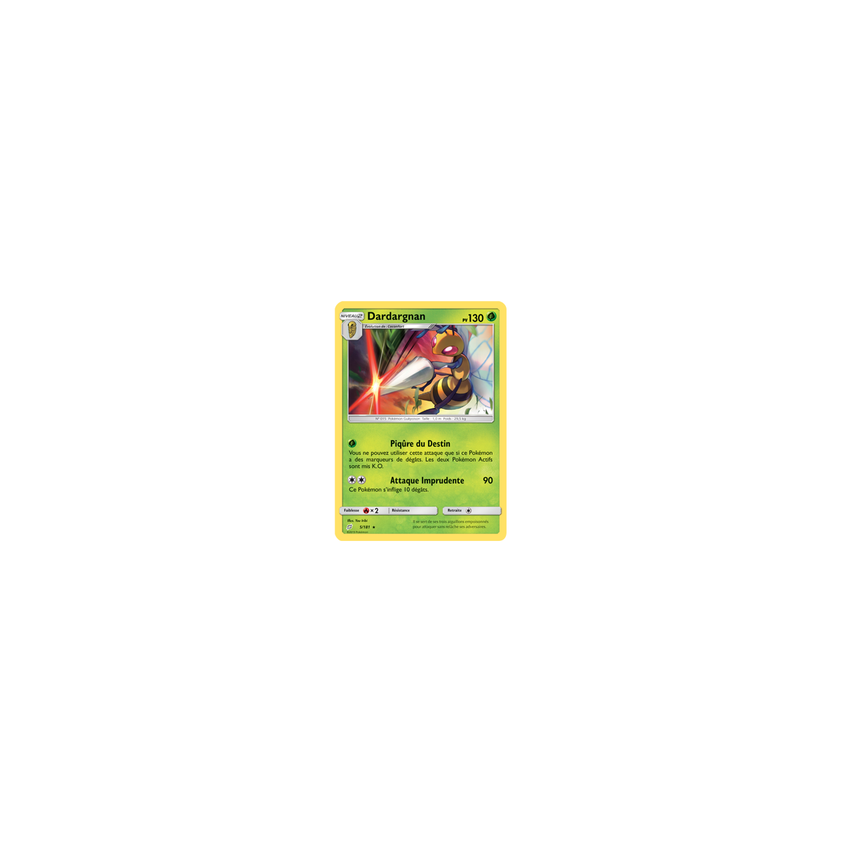 Dardargnan 5/181 : Joyau Rare de l'extension Pokémon Duo de Choc