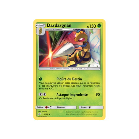 Dardargnan 5/181 : Joyau Rare de l'extension Pokémon Duo de Choc