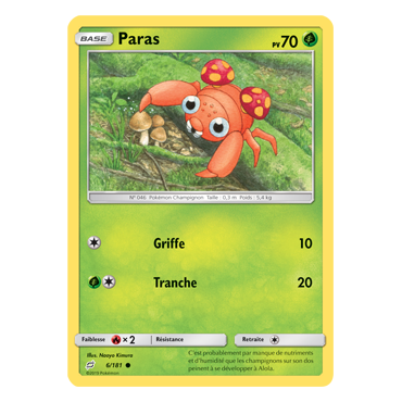 Carte Paras - Commune de Pokémon Duo de Choc 6/181