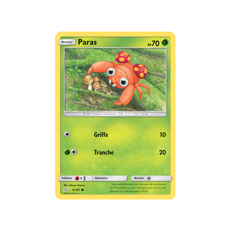 Carte Paras - Commune de Pokémon Duo de Choc 6/181