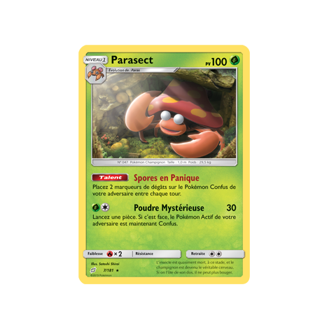 Parasect 7/181 : Joyau Rare de l'extension Pokémon Duo de Choc