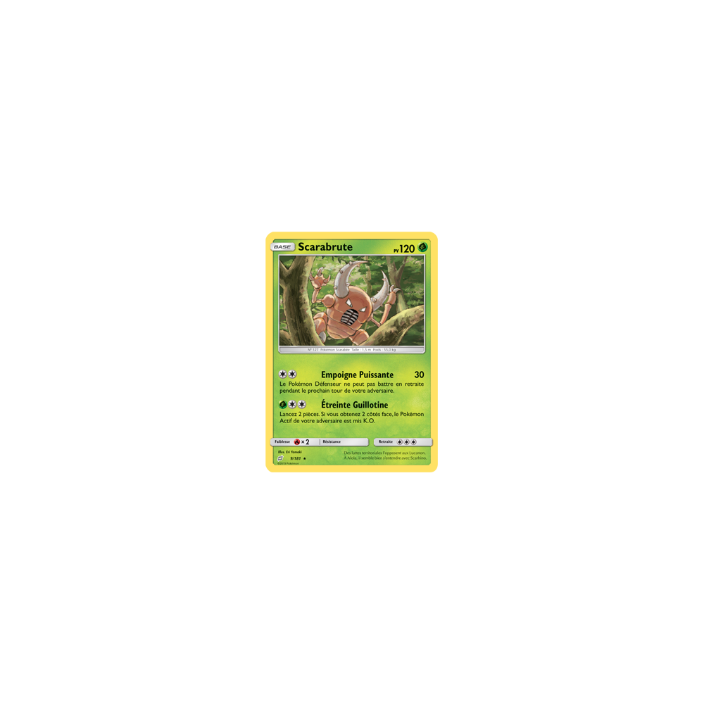 Carte Scarabrute - Rare de Pokémon Duo de Choc 9/181