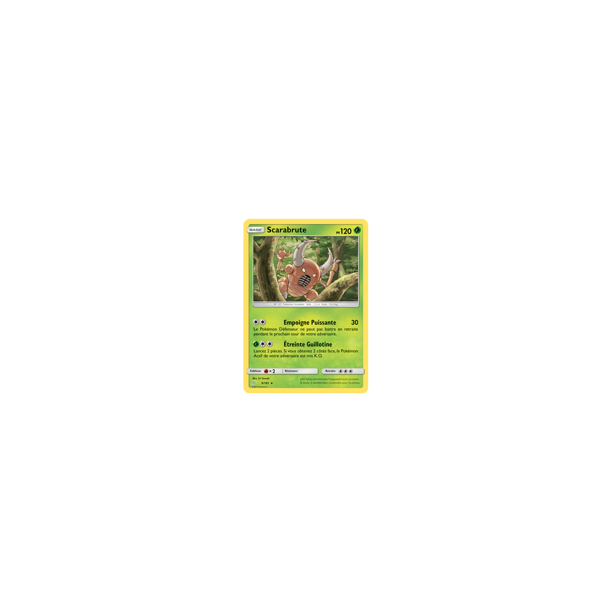 Carte Scarabrute - Rare de Pokémon Duo de Choc 9/181