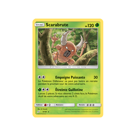 Carte Scarabrute - Rare de Pokémon Duo de Choc 9/181