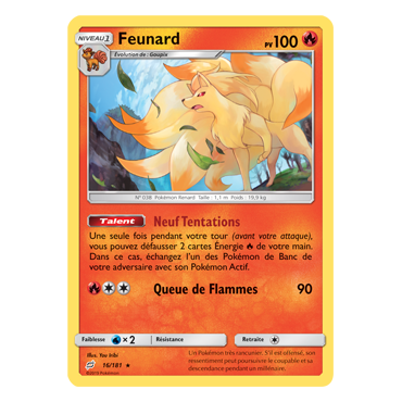 Carte Feunard - Rare de Pokémon Duo de Choc 16/181