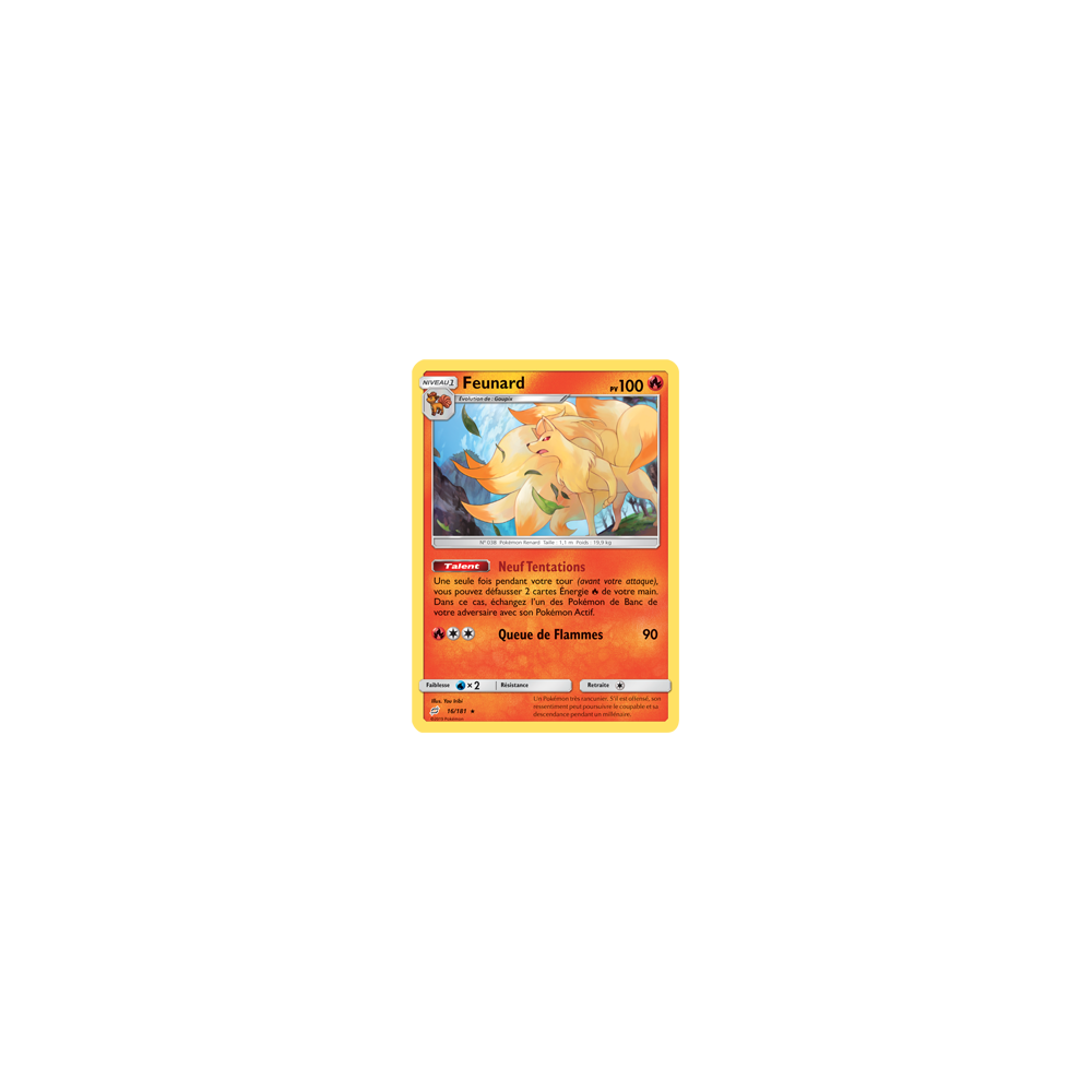 Carte Feunard - Rare de Pokémon Duo de Choc 16/181