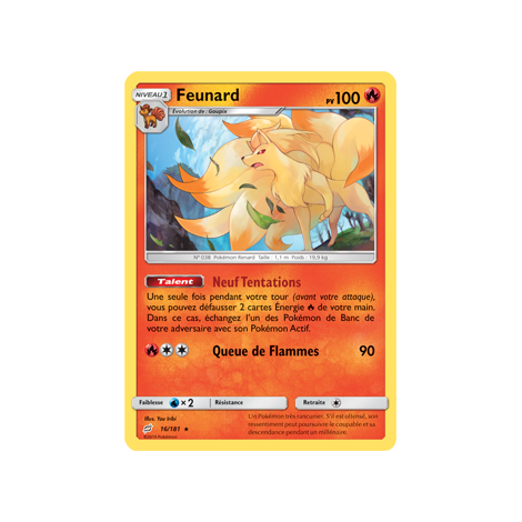 Carte Feunard - Rare de Pokémon Duo de Choc 16/181