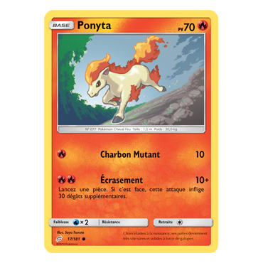 Carte Ponyta - Commune de Pokémon Duo de Choc 17/181