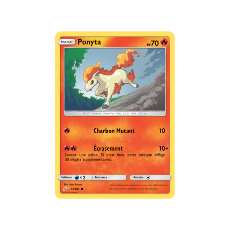 Carte Ponyta - Commune de Pokémon Duo de Choc 17/181