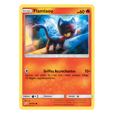 Flamiaou 20/181 : Joyau Commune de l'extension Pokémon Duo de Choc